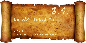 Bacsó István névjegykártya